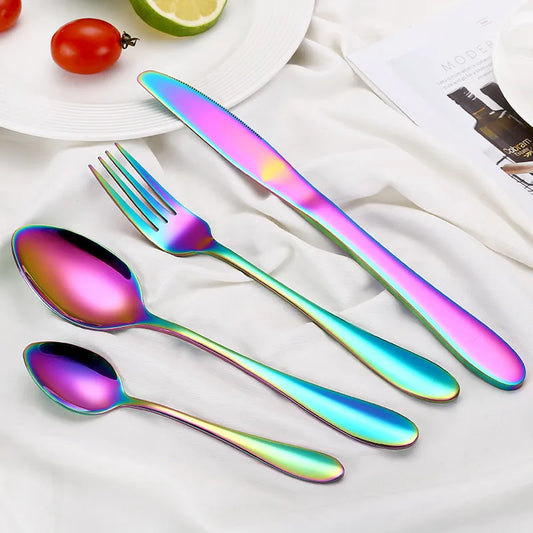 Multi-Color Rainbow Cutlery Set